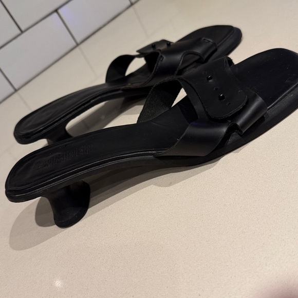 Camper Dina Sandals heels black leather & rubber 10 / 41 - Picture 2 of 8
